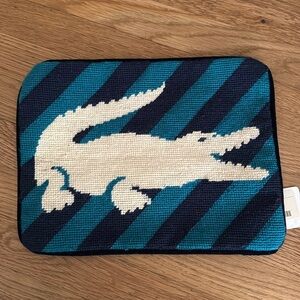 Jonathan Adler alligator needlepoint pillow cover 9x12